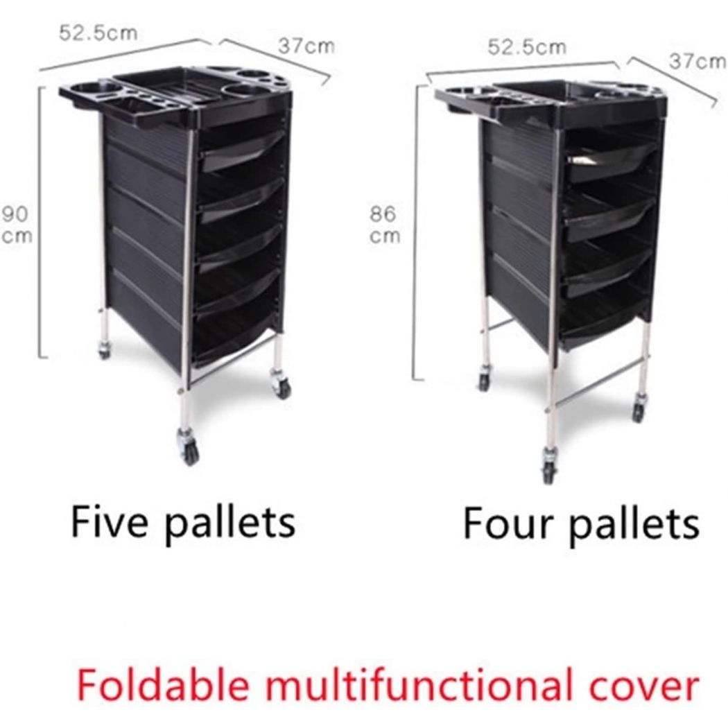  Multifunctional Beauty Trolley for Salon Multi Layer Black